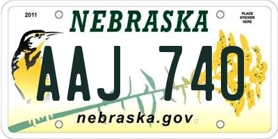 NE license plate AAJ740