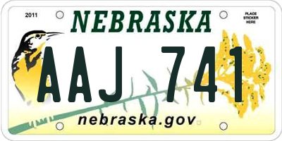 NE license plate AAJ741