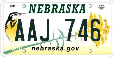 NE license plate AAJ746
