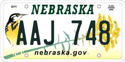 NE license plate AAJ748