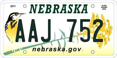 NE license plate AAJ752