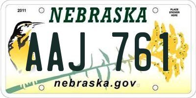 NE license plate AAJ761