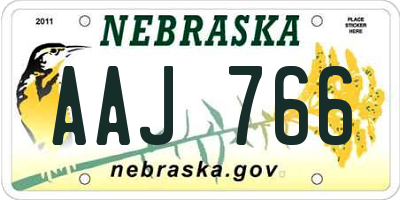 NE license plate AAJ766