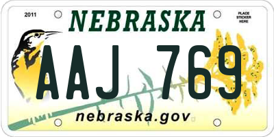 NE license plate AAJ769