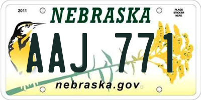 NE license plate AAJ771