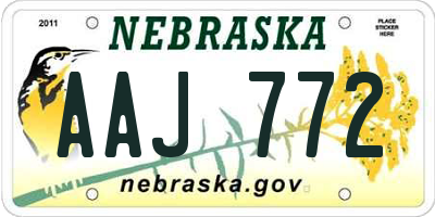 NE license plate AAJ772