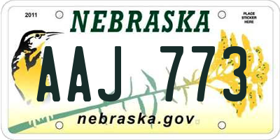 NE license plate AAJ773
