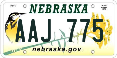 NE license plate AAJ775