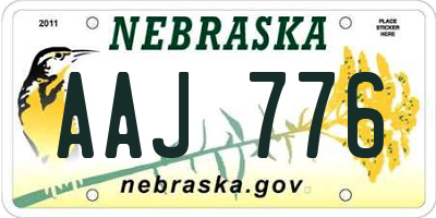 NE license plate AAJ776