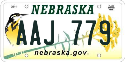 NE license plate AAJ779