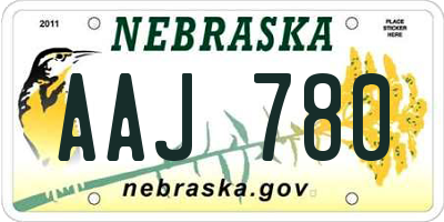 NE license plate AAJ780
