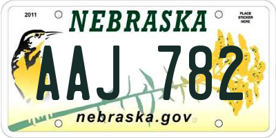 NE license plate AAJ782