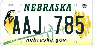 NE license plate AAJ785