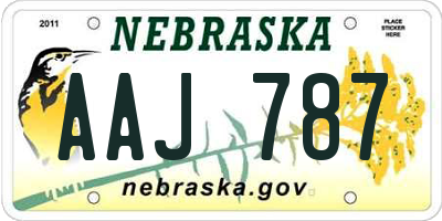 NE license plate AAJ787