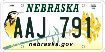 NE license plate AAJ791