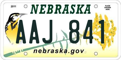 NE license plate AAJ841