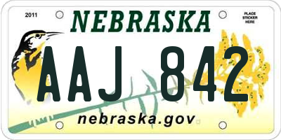 NE license plate AAJ842