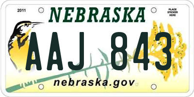 NE license plate AAJ843