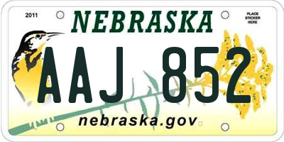 NE license plate AAJ852