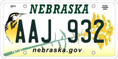 NE license plate AAJ932