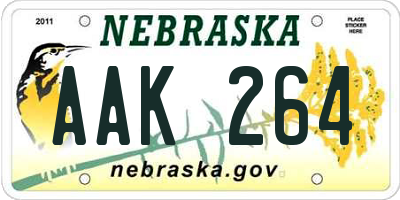 NE license plate AAK264