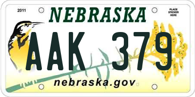 NE license plate AAK379