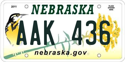 NE license plate AAK436