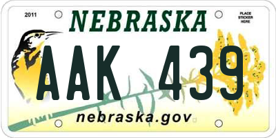 NE license plate AAK439