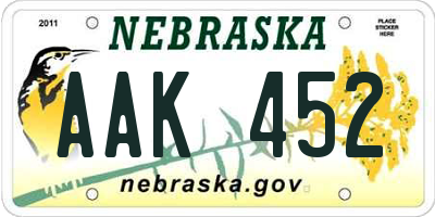 NE license plate AAK452