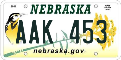 NE license plate AAK453