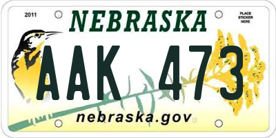 NE license plate AAK473