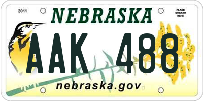 NE license plate AAK488
