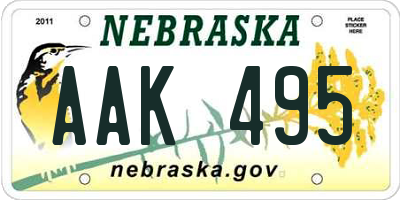 NE license plate AAK495