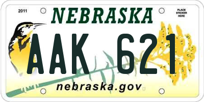 NE license plate AAK621