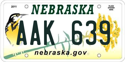 NE license plate AAK639