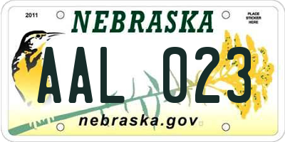 NE license plate AAL023