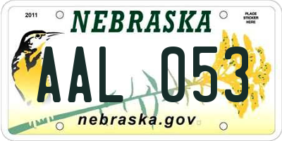 NE license plate AAL053