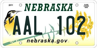 NE license plate AAL102