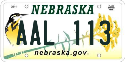 NE license plate AAL113