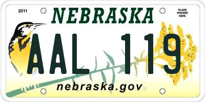 NE license plate AAL119