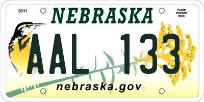 NE license plate AAL133