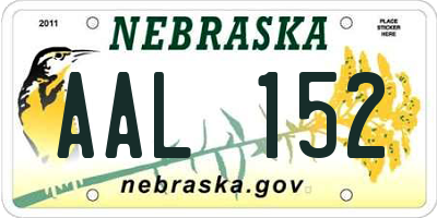 NE license plate AAL152