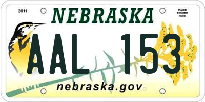 NE license plate AAL153