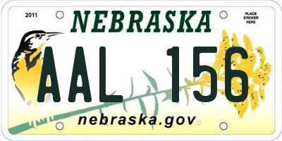 NE license plate AAL156