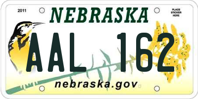 NE license plate AAL162