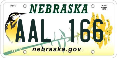 NE license plate AAL166
