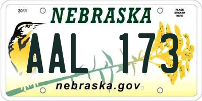 NE license plate AAL173