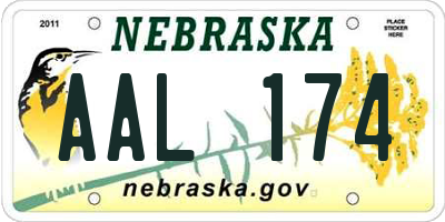 NE license plate AAL174