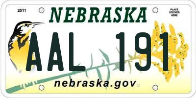 NE license plate AAL191