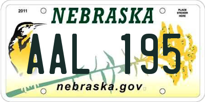 NE license plate AAL195